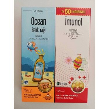 Ocean Balık Yağı Şurup 150 ml + İmunol Şurup 150 ml