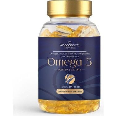 Wooggs Vital Omega 3 Norveç Balık Yağı Trigliserid Iteg 90 Soft Jel