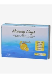 Mommy Days Omega 3 Balık Yağı Vitamin D3 Kalsiyum ve Demir - 30 Yumuşak Jel Kapsül 1200 mg