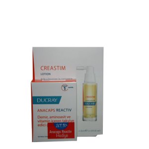 Ducray Creastim Lotion 2x30ml + Anacaps Reactiv 30 Kapsül Set