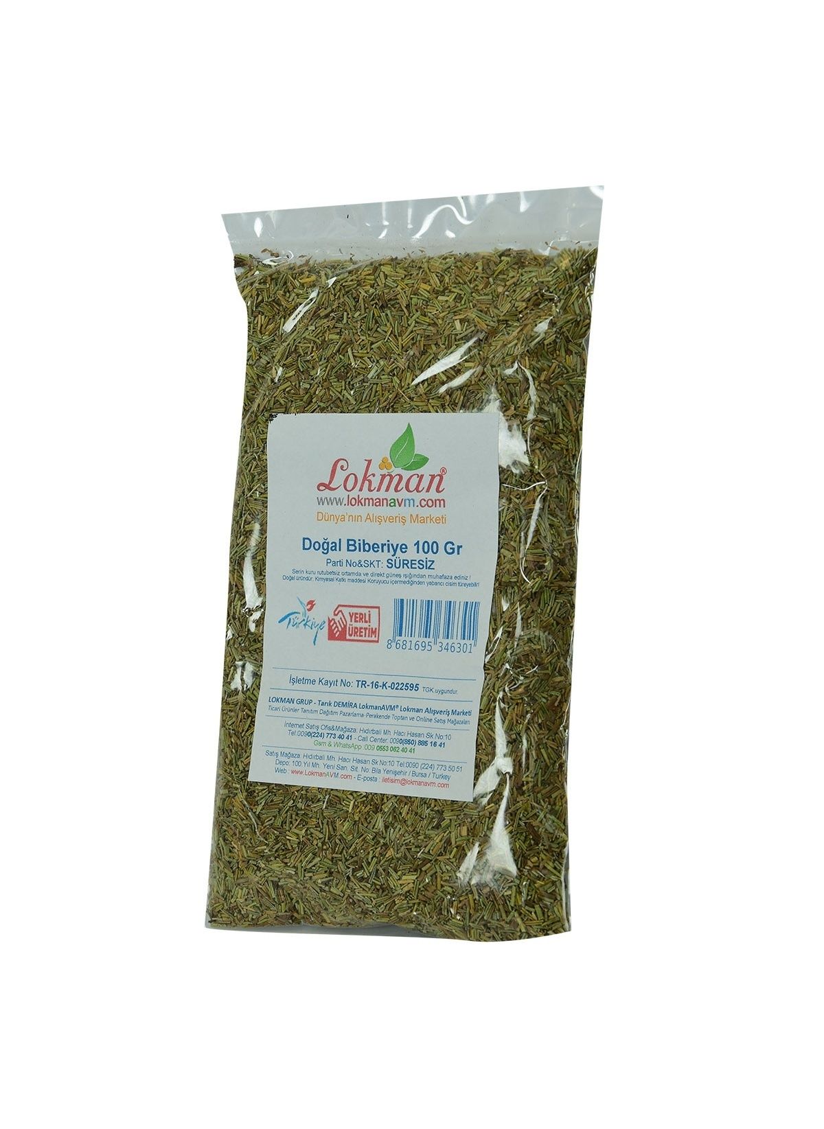 Lokmanavm Biberiye Doğal 100 gr