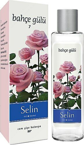 Selin Cam Şişe Kolonya Bahçe Gülü 180 ml