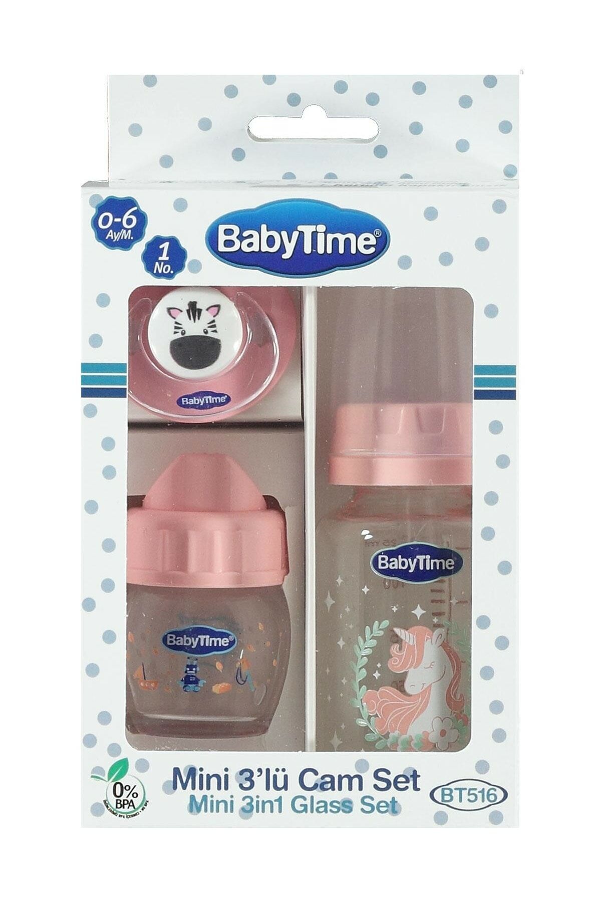 Baby Time Bt516 Mini Cam Biberon Set 0-6 Ay 3'lü - Karma Renk