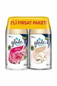 Glade Oda Kokusu Otomatik Sprey Paket - İpeksi Vanilya + Meyve ve Çiçek Buketi 269 ml 2 Yedek
