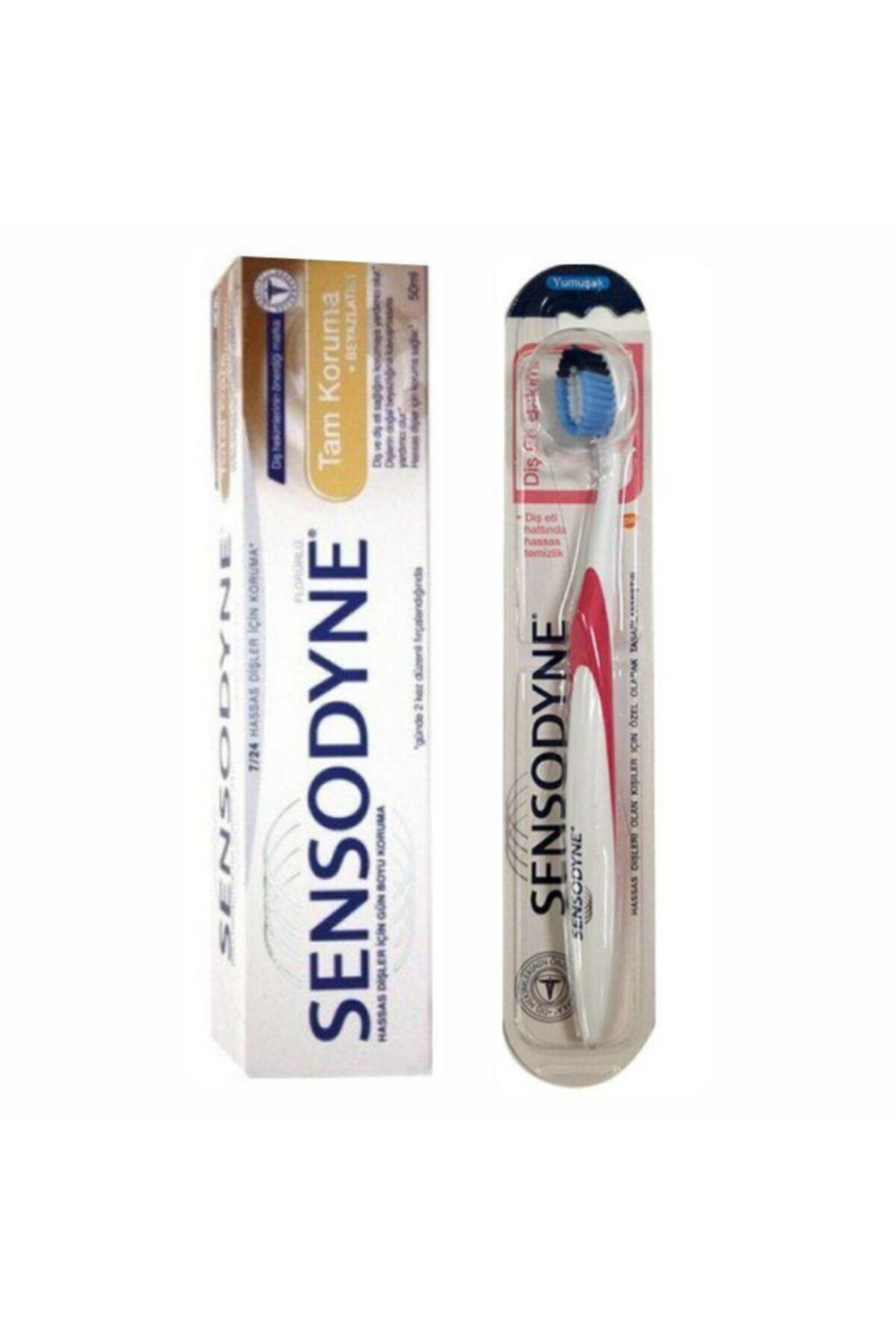 Sensodyne Diş Macunu Tam Koruma ve Beyazlatıcı 50 ml + Sensodyne Yumuşak Diş Fırçası