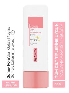 K-Lotus Beauty Tone Up Yüz ve Vücut Güneş Koruyucu Krem Tüm Cilt Tipleri İçin PA++++ SPF50+ 50 ml