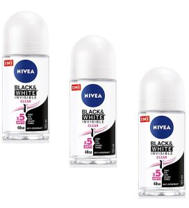 Nivea Invisible Black White Clear Kadın Roll-On 50 ml - 3 Adet