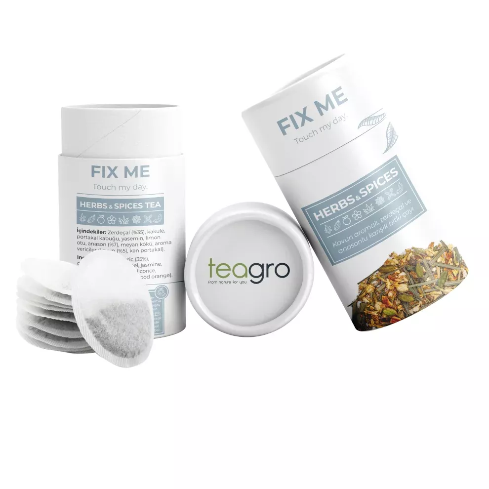 Teagro Fix Me Herbs and Spices Kavun Aromalı Zerdeçal ve Anasonlu Karışık Bitki Çayı 24 Demlik 45 gr