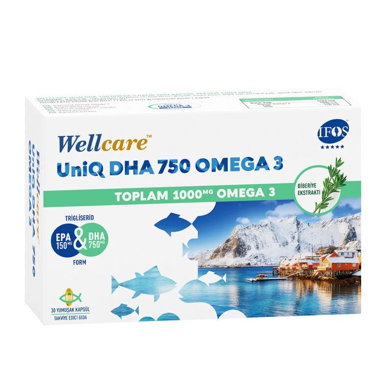 Wellcare Omega 3 Uni DHA 750+ Vit D3 1000 IU Kofre