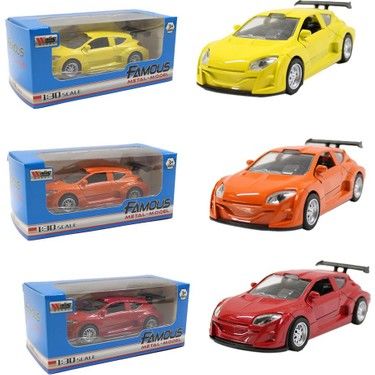 Sağlam Oyuncak Metal Çek Bırak Spor Araba 14 cm 1:30 Ölçek