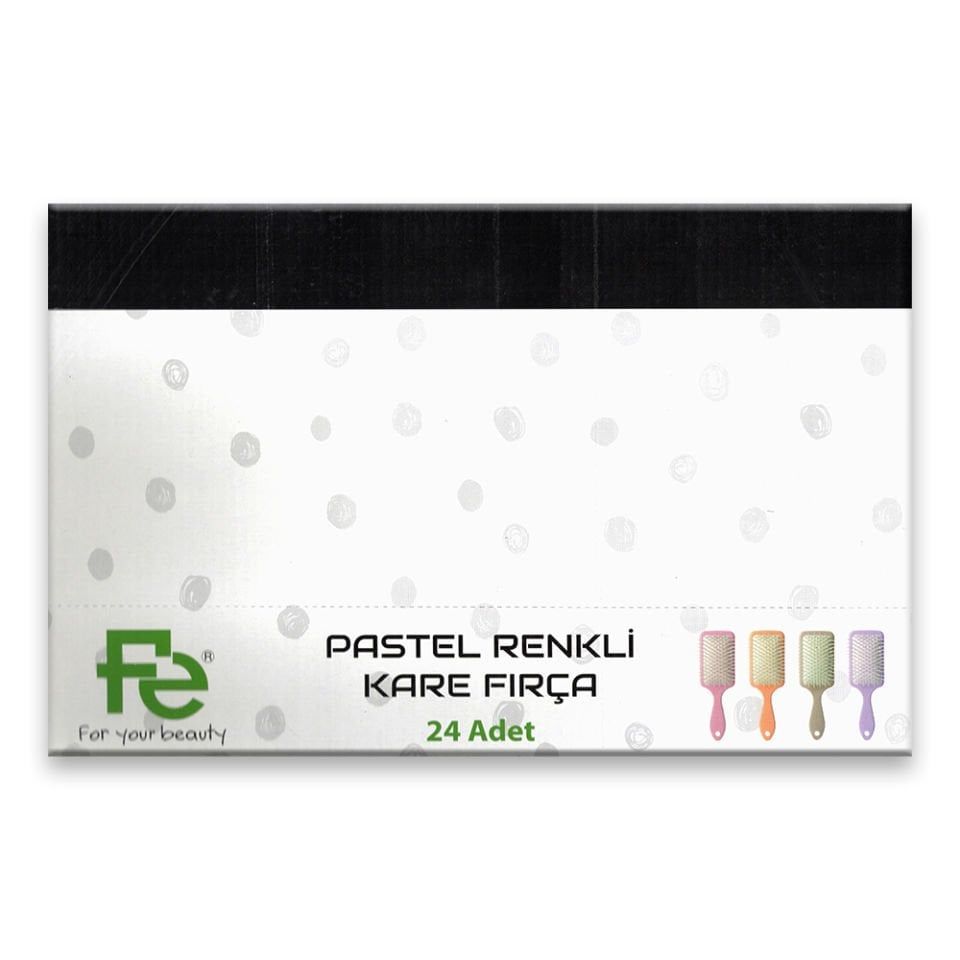 Fe Pastel Renkli Kare Fırça 24 Adet Stand