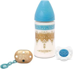 Suavinex Biberon 0+ Ay 270 ml + Emzik + Zincir - Mavi