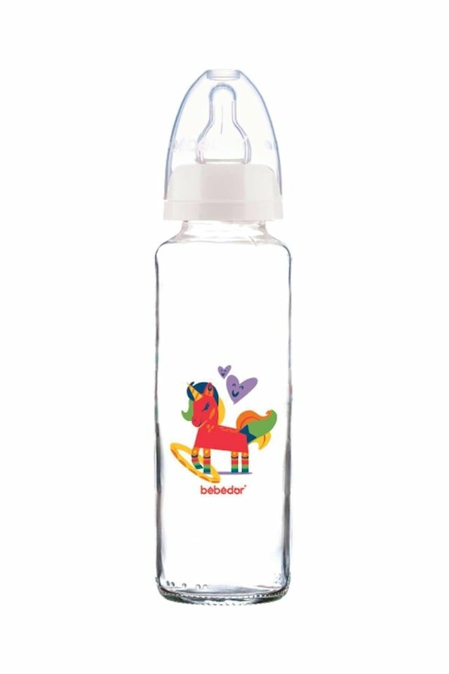 Bebedor Sevimli At Desenli Cam Biberon 3+ Ay 250 ml