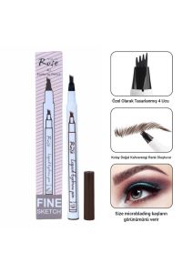 Roesia Rose Cosmetics Microblading Etkili Kalıcı Kaş Kalemi Ucu Tırtıklı Kahverengi