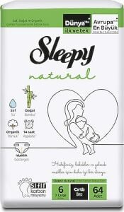 Sleepy Natural Bebek Bezi xLarge No: 6 11'li