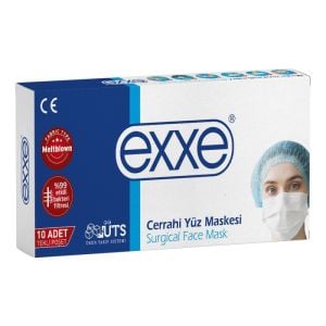 Maske  Meltblown Exxe 10Lu Teklı Poset Beyaz