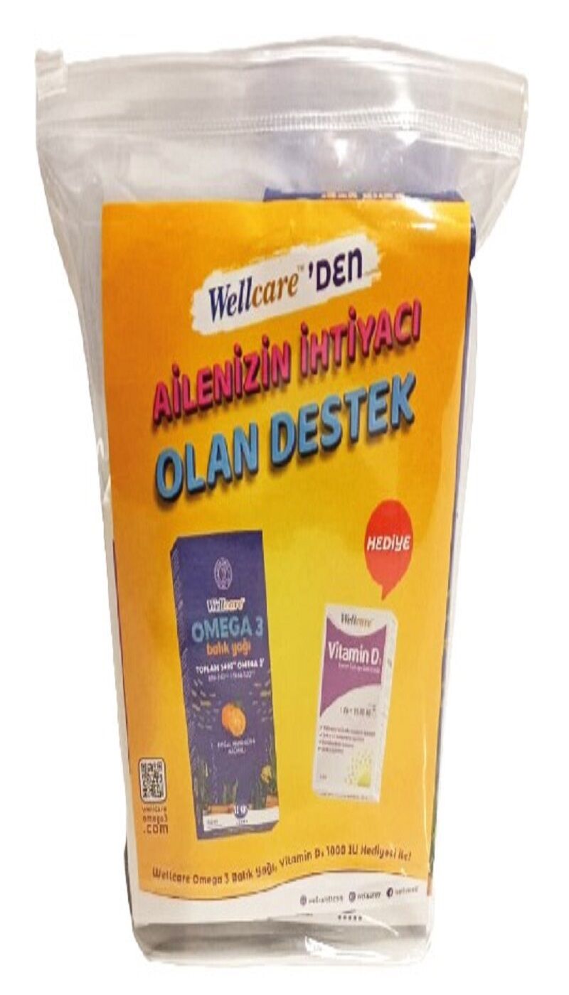 Wellcare Omega 3 Doğal Karışık Meyve Aromalı Balık Yağı Vitamin D3 150 ml - Kofre