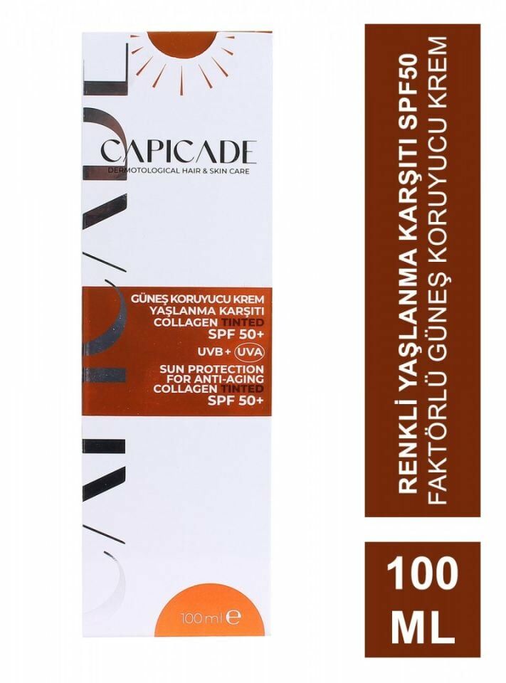 Capicade Güneş Kremi Spf50+ Yaşlanma Karşıtı Collagen Tinted 100ml