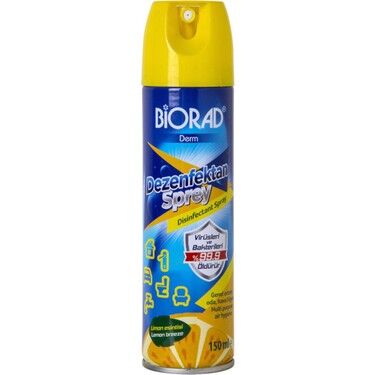 Biorad Parfümlü Dezenfektan Sprey Limon 150 ml (Biyosidal Ruhsatlı)