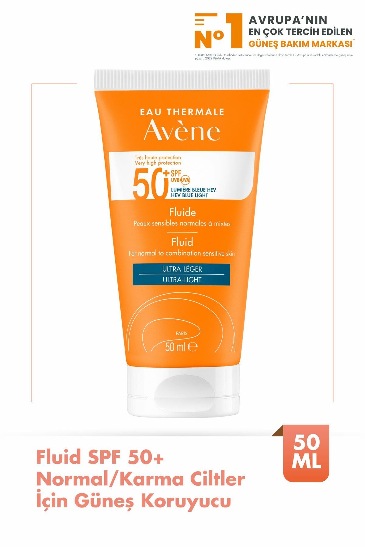 Avène Fluid 3 Second Absorption Ultra Light SPF50+ 50 ml - 5 Adet