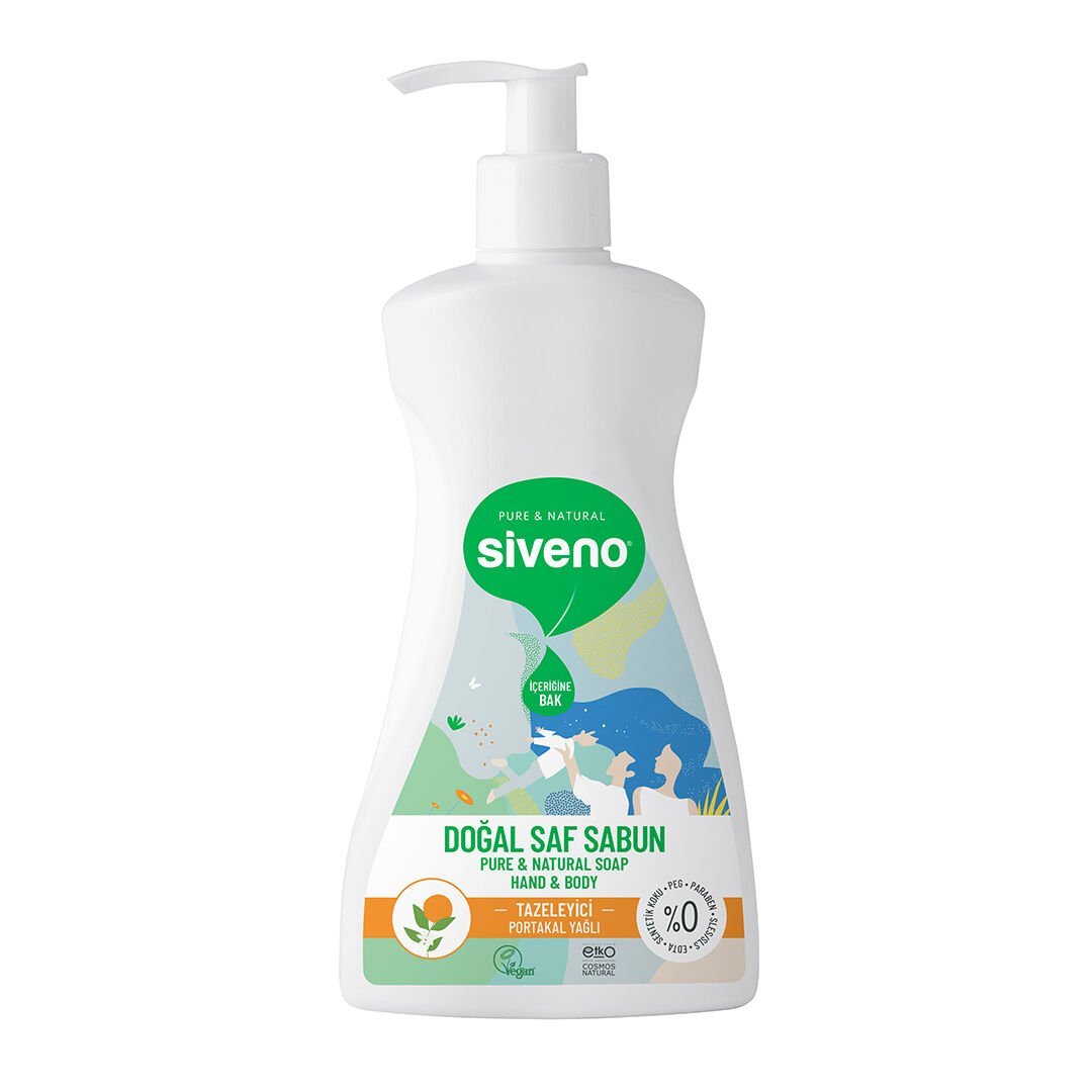 Siveno Portakal Yağlı Doğal Sıvı Sabun El ve Vücut Için 300 ml