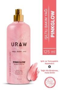 Uraw Pink Glow Pembe Işıltılı Yağ Yüz Vücut ve Saç İçin Çok Amaçlı Bakım Yağı 125 ml