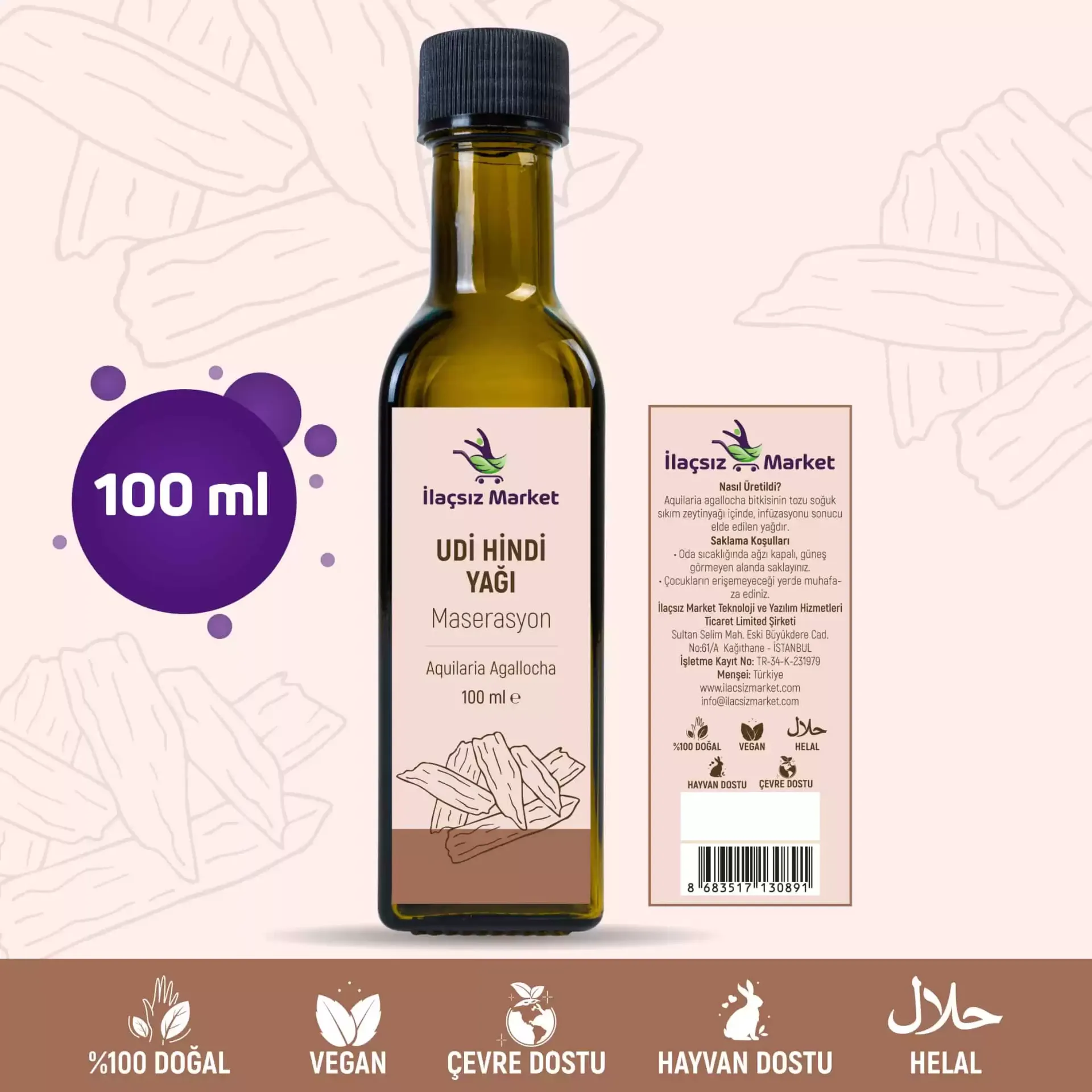 İlaçsız Market Udi Hindi Yağı 100 ml