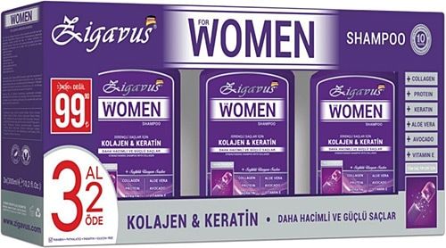 Zigavus Kolajen Women Şampuan 300 ml - 3 Al 2 Öde (299,50 TL Etiketli)