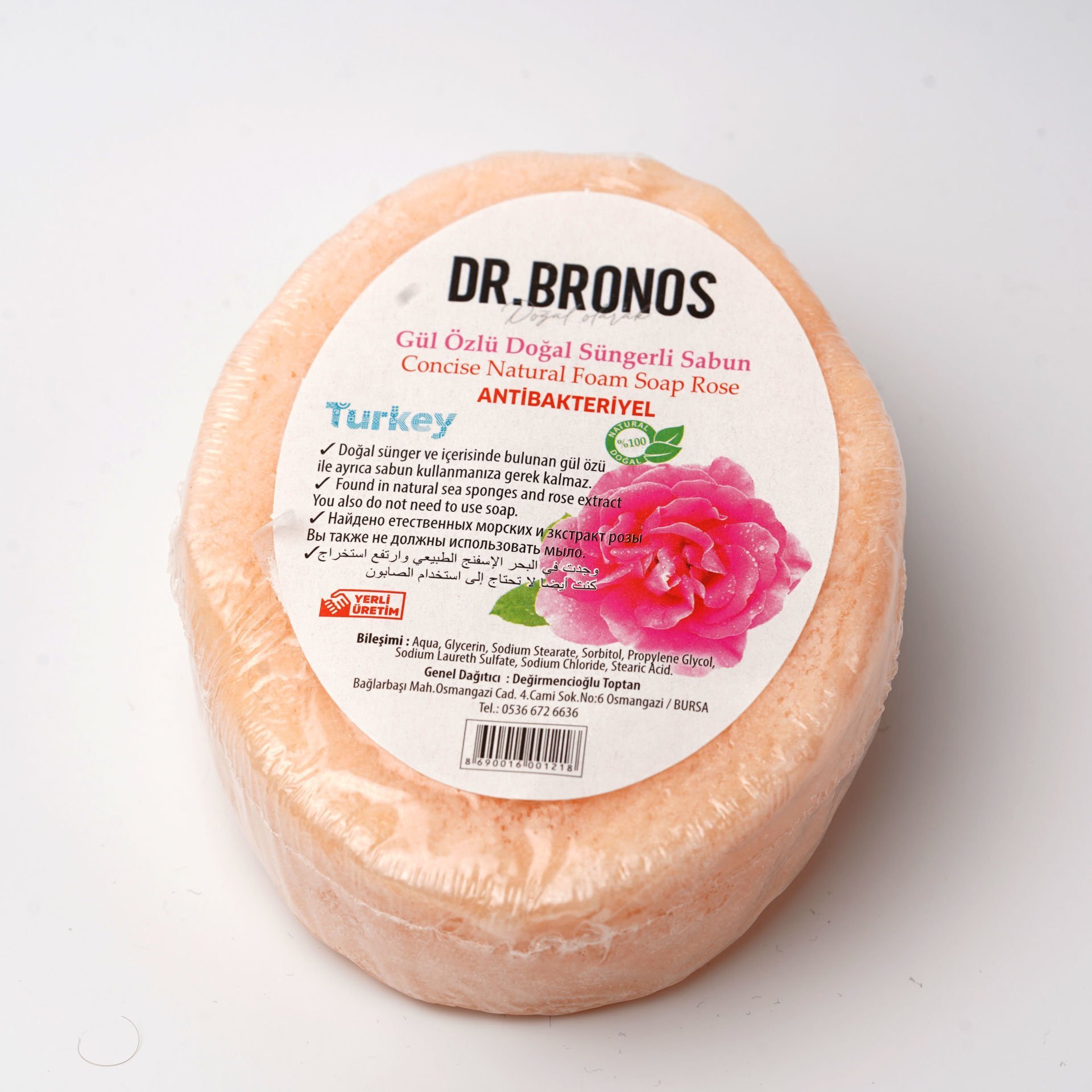 Dr. Bronos Gül Özlü Doğal Süngerli Sabun