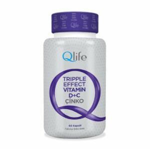 Qlife Tripple Effect Vitamin C + Vitamin D + Çinko 60 Kapsül