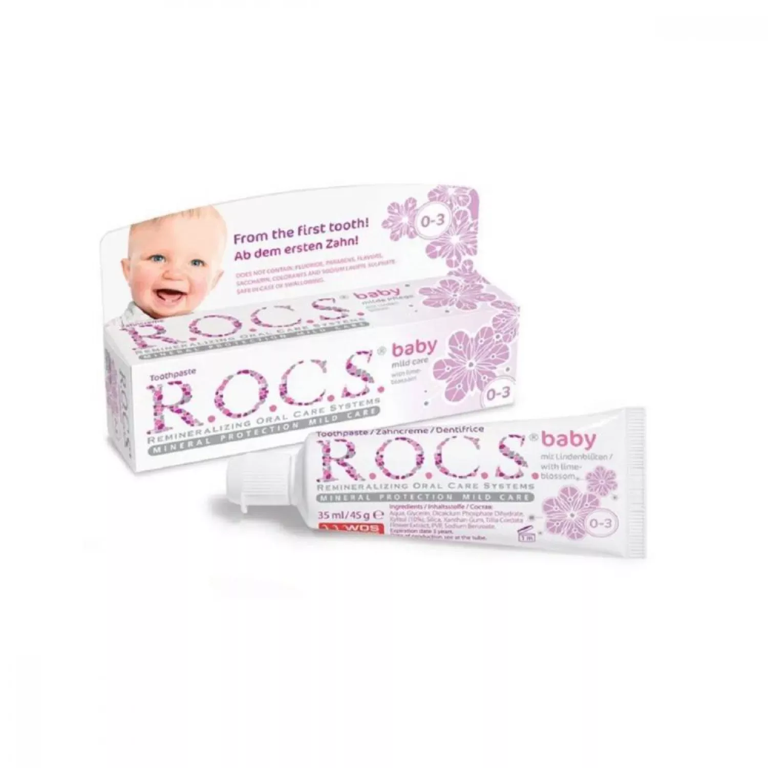 Rocs Baby Ihlamur Özlü Yutulabilir Diş Macunu 0-3 Yaş 35 ml