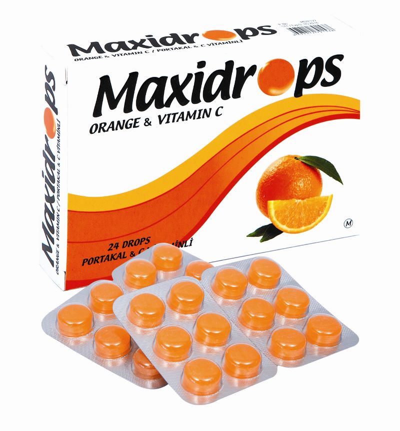 MAXIDROPS PORTAKAL C VITAMINLI 24 PASTIL