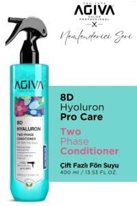 Agiva 8D Hyaluron Pro Care Niacinamid Badem Yağı İçeren Çift Fazlı Fön Suyu 400 ml