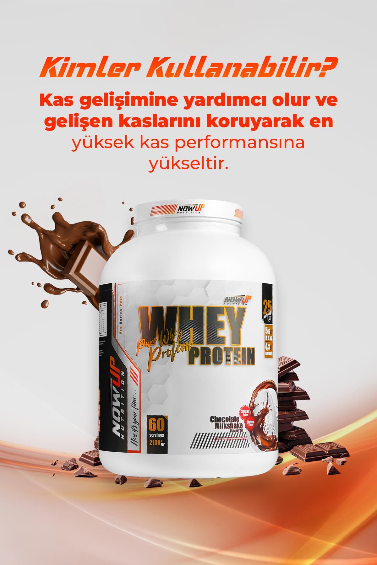Nowup Whey Protein Çikolatalı Milkshake Aromalı 2160 gr