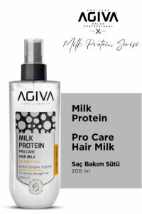 Agiva Milk Protein Saç Bakım Sütü Kuru ve Yıpranmış Saçlar İçin Onarıcı Bakım 200 ml