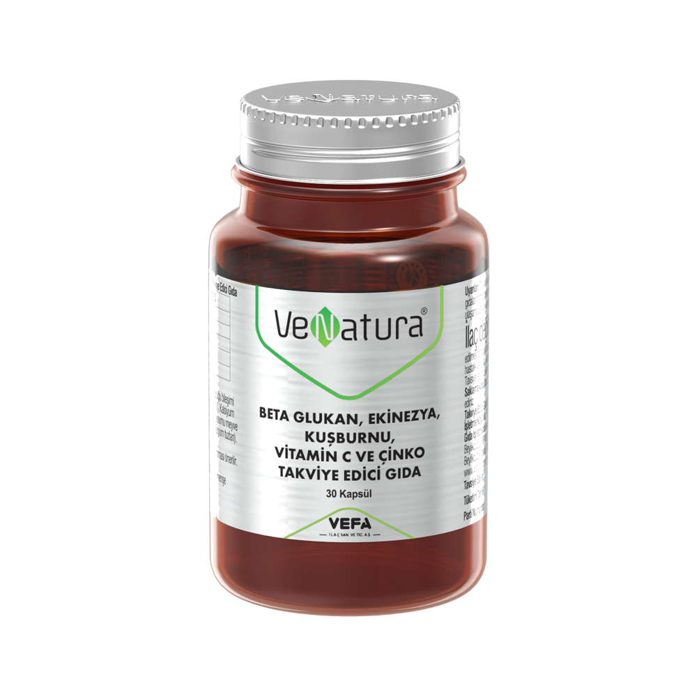 VeNatura Beta Glukan, Ekinezya, Kuşburnu, Vitamin C ve Çinko 30 Kapsül