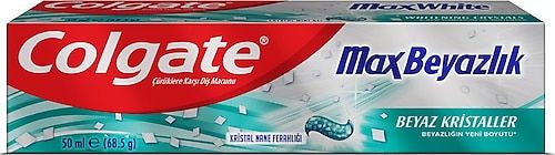 Colgate Diş Macunu Max Beyazlık Beyaz Kristaller 50 ml x 2 Adet