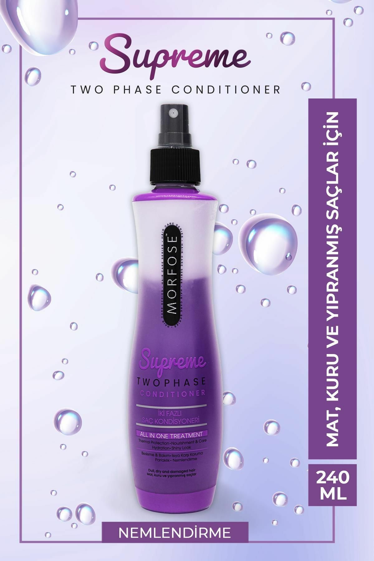 Morfose Mat Kuru ve Yıpranmış Saçlar Çift Fazlı Supreme Fön Suyu 240 ml