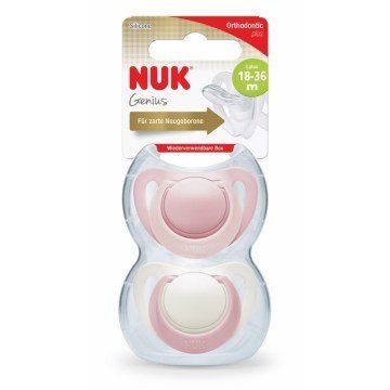 Nuk 739413 Genius Silikon Emzik 18-36 Ay 2'li - Pembe