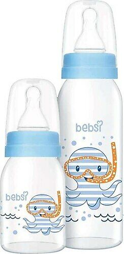 Bebsi 642 Cam Biberon 2'li 125+250 ml - Mavi