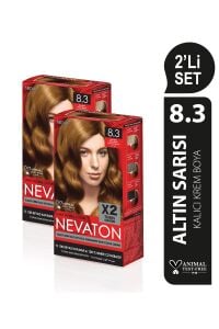 Nevaton Kalıcı Krem Saç Boyası Set 6.35 Altın Kahve - Krem Boya 2x50 ml + Oksidan 2x50 ml