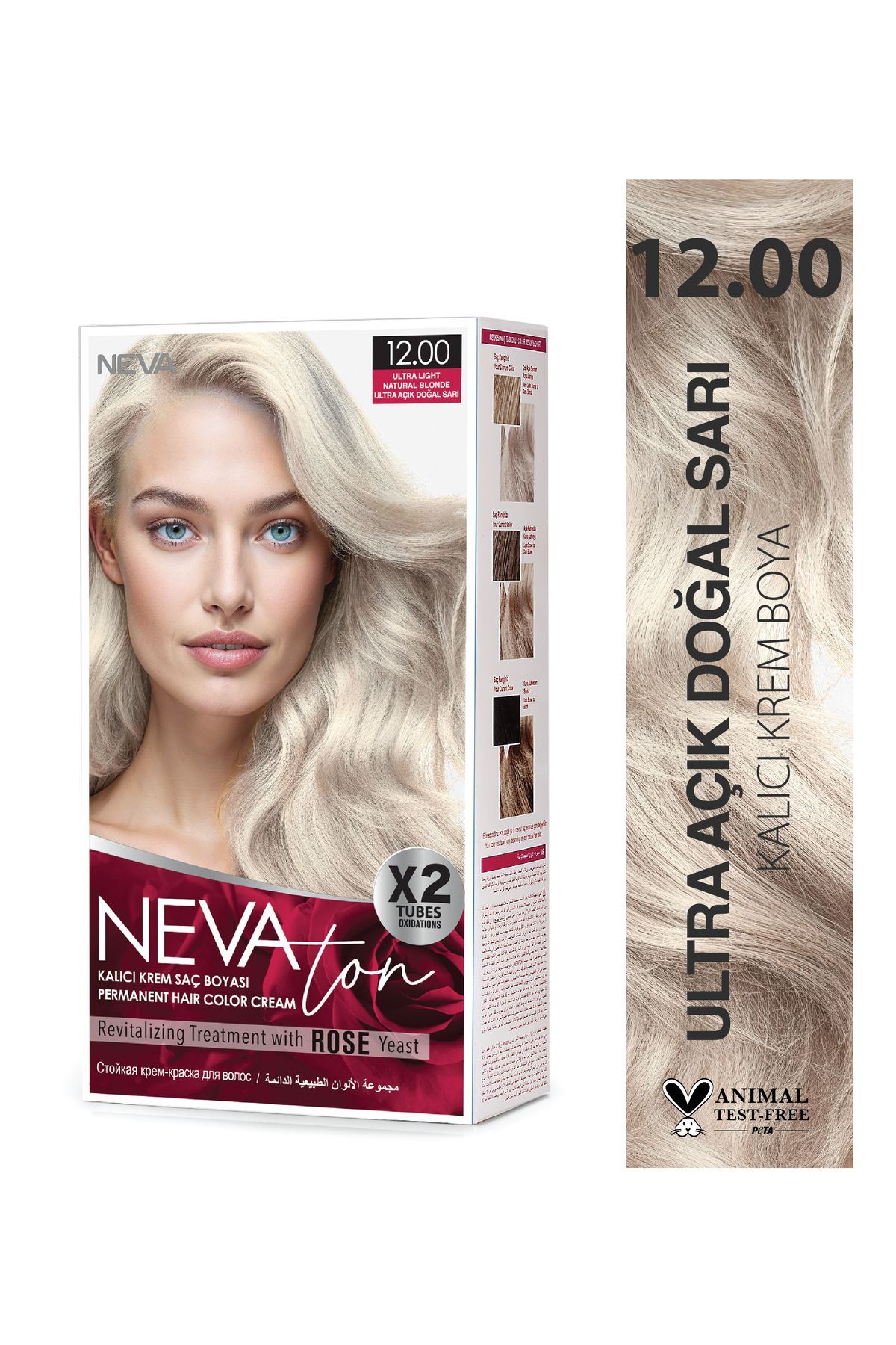 Nevaton Kalıcı Krem Saç Boyası Set 12.1 Ultra Açık Sarı - Krem Boya 2x50 ml + Oksidan 2x50 ml