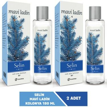 Selin Mavi Ladin Kolonya Cam Şişe 180 ml - 2 Adet