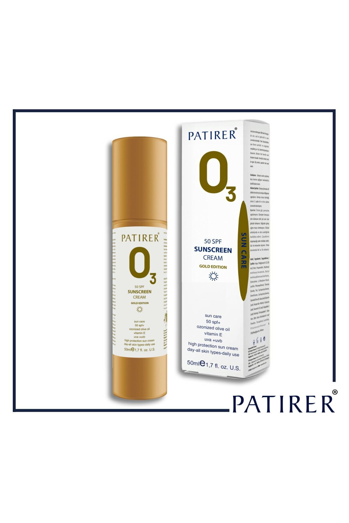Patirer Ozon Etkili Güneş Koruyucu Krem SPF50 50 ml