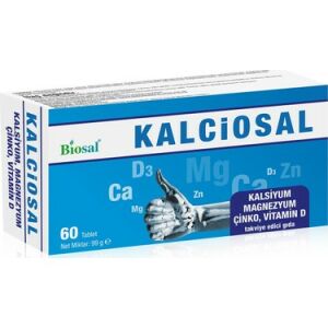 Biosal Kalciosal Kalsiyum Magnezyum Çinko Vitamin D 60 Tablet