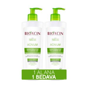 Bioxcin Acnium Yüz Yıkama Jeli Sebium Dengeleyici 500 ml - 1+1 Hediyeli