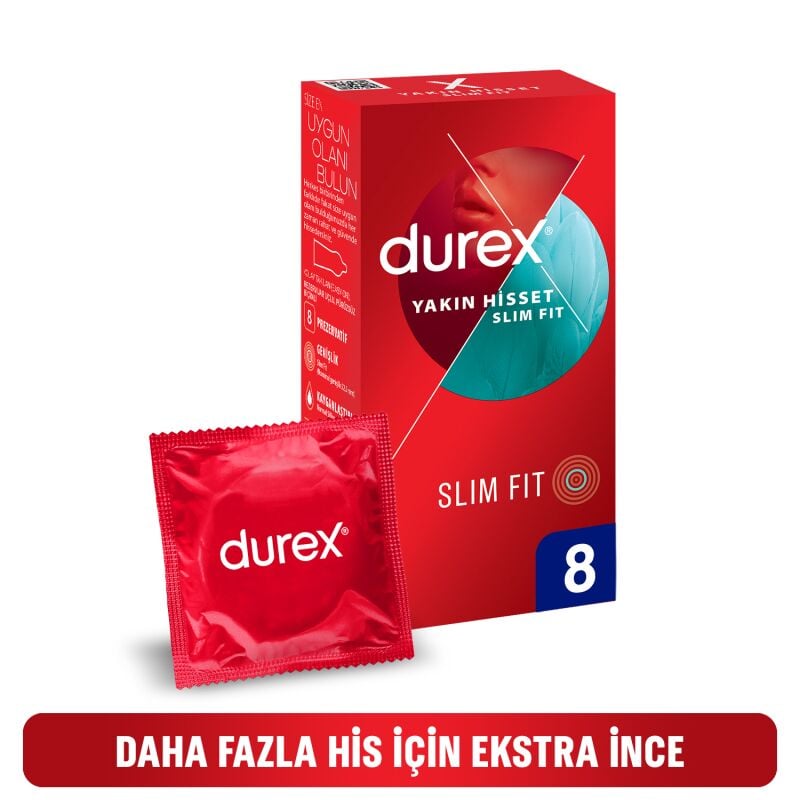 PREZERVATIF DUREX YAKIN HISSET SLIM FIT 8 LI