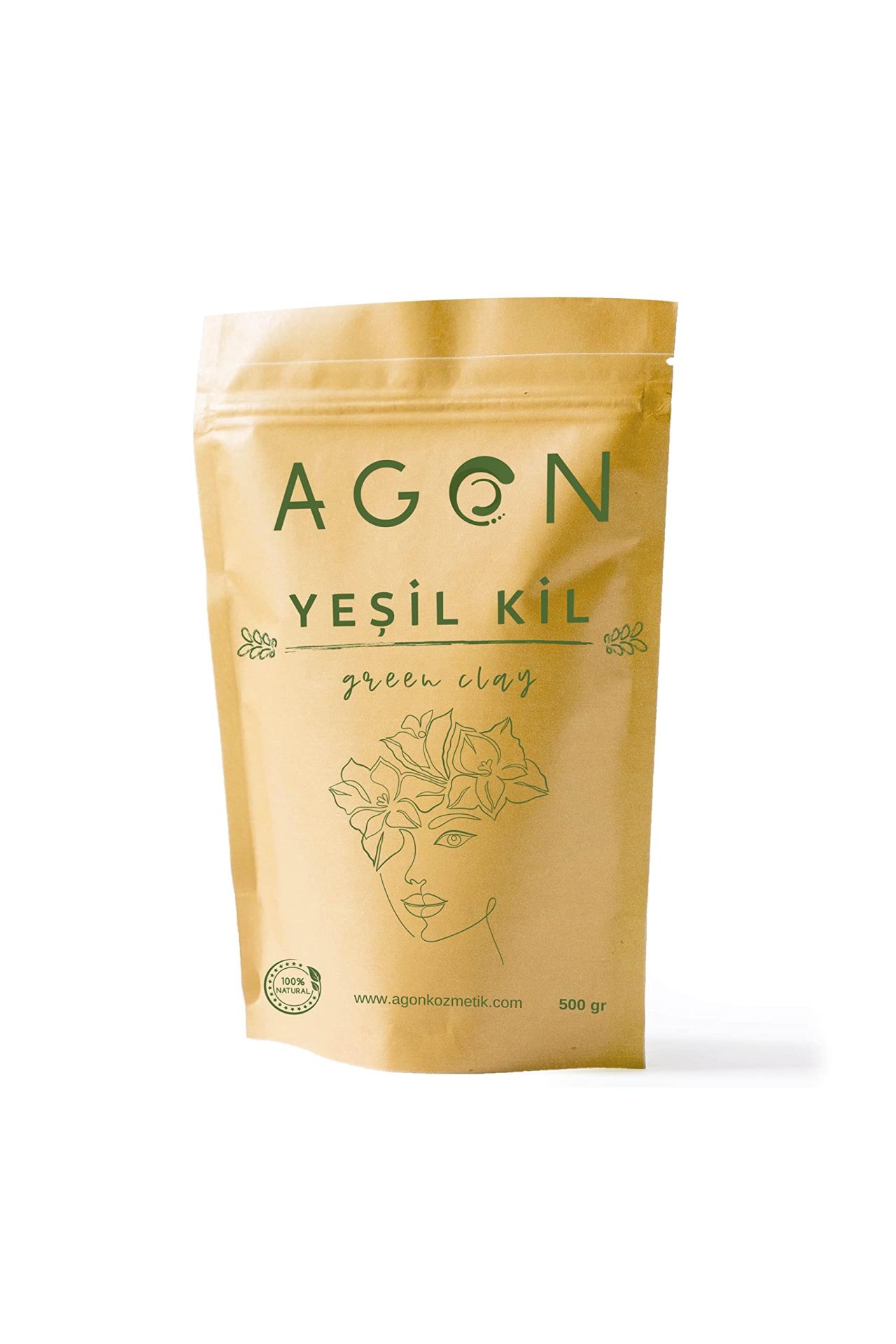 Agon Yeşil Kil Doğal Yüz Bakım Maskesi Siyah Nokta ve Sivilce Karşıtı Gözenek Sıkılaştırıcı 500 ml