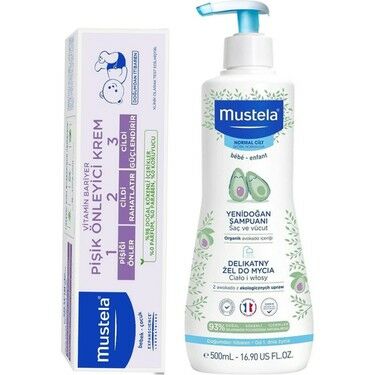 Mustela Yenidoğan Saç ve Vücut Şampuanı 500 ml + Mustela Pişik Kremi 50 ml
