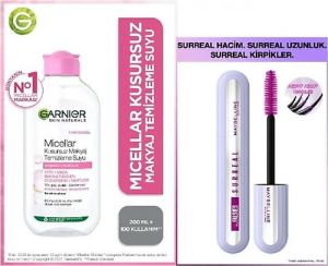 Maybelline New York Falsies Surreal Maskara + Garnier Micellar Kusursuz Makyaj Temizleme Suyu 200 ml Set 2'li